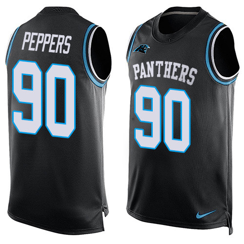 Nike Panthers #90 Julius Peppers Black Team Color Men's Stitched NFL Limited Tank Top Jersey